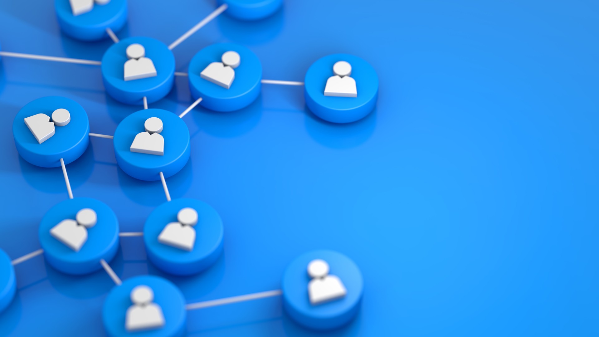 Social network connecting people icon. 3d rendering